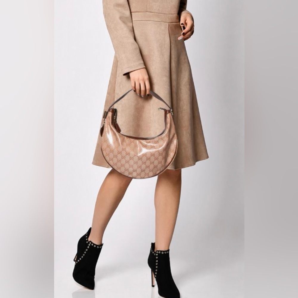 GUCCI PINK GG CRYSTAL CANVAS HOBO BAG - Picture 3 of 17